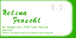 melina froschl business card
